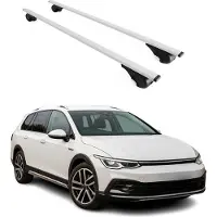 Omac Dachträger Grundtäger für VW Golf Alltrack 2021-2025 75kg Metall Silber 2 tlg