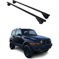 Omtec Dachträger Grundtäger für SsangYong Korando 1996-2006 75kg Metall Schwarz 2 tlg