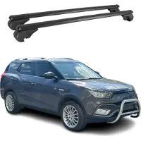 Omtec Dachträger für Ssangyong XLV 2016-2025 Gepäckträger Grundträger Alu Schwarz 2x