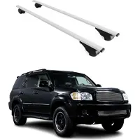 Omtec Dachträger Gepäckträger für Toyota Sequoia 2000-2008 Grundträger Metall Grau 2x