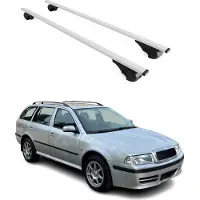 Omtec Dachträger Gepäckträger für Skoda Octavia Kombi 1996-2004 Metall Grau