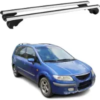 Omac Dachträger Grundtäger für Mazda Premacy 1999-2004 75kg Alu Silber 2tlg