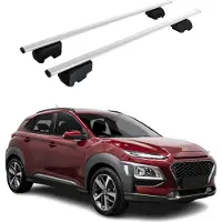 Omtec Dachträger Gepäckträger für Hyundai Kona 2017-2023 Grundträger ABE Silber 2x
