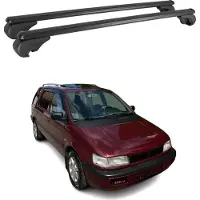 Omac Dachträger für Mitsubishi Space Wagon 1998-2003 Gepäckträger Alu Schwarz 2x