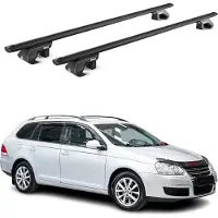 Aurilis Dachträger für VW Golf MK5 MK7 Wagon Alltrack 2006-2021 Alu Schwarz 2 tlg ABE