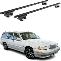 Aurilis Dachträger Grundtäger für Volvo 940 1990-1998 5 tür 90kg Alu Schwarz 2tlg ABE