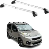 Aurilis Dachträger Grundtäger für Fiat Qubo 2007-2024 5 tür 100kg Alu Silber 2 tlg ABE