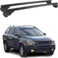 Omac Dachträger Grundtäger für Volvo XC90 mk1 2002-2014 75kg Aluminium Schwarz 2 tlg