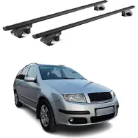 Aurilis Dachträger für Skoda Fabia Wagon 6Y SJ NJ 2000-2022 Alu Schwarz 2 tlg ABE