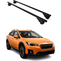 Omtec Dachträger Grundtäger für Subaru XV mk1 2012-2017 75kg Metall Schwarz 2 tlg