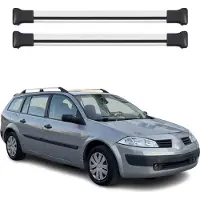 Omtec Dachträger Grundtäger für Renault Megane 2002-2009 75kg Aluminium Silber 2 tlg