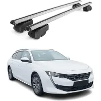 Omtec Dachträger Gepäckträger für Peugeot 508 SW 2019-2023 ABE Aluminium Grau 2x