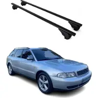 Omac Dachträger Grundtäger für Audi A4 B5 Avant 1996-2001 75kg Metall Schwarz 2 tlg