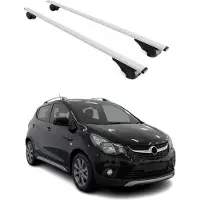 Omtec Dachträger Gepäckträger für Opel Karl 2017-2019 Grundträger Metall Silber 2tlg