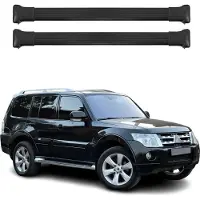 Omtec Dachträger Grundtäger für Mitsubishi Pajero 2006-2021 75kg Alu Schwarz 2 tlg