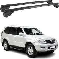 Omtec Dachträger für Toyota Land Cruiser J12 2002-2009 Gepäckträger Alu Schwarz 2x