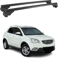 Omac Dachträger für Ssangyong Korando 2010-2019 Gepäckträger Grundträger Alu Schwarz