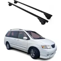 Omtec Dachträger Grundtäger für Mazda MPV 1996-2006 75kg Metall Schwarz 2 tlg