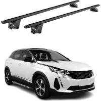 Aurilis Dachträger Grundtäger für Peugeot 3008 2016-2023 100kg Alu Schwarz 2 tlg ABE