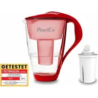 Pearlco 235019 Glas-Wasserfilter inkl. 1 Kartusche Rot