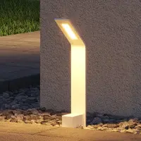 Doporro Außenleuchte Wegeleuchten Außen, 6W LED Stehleuchte, 3000K Aussenleuchte Stehlampe, Außenpollerleuchte 40.8CM IP65 Sandweiß Pfadfinder