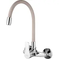 Invena BADLAND Küchenarmatur Wasserhahn VERSO Küchenmischer mit flexiblen Auslauf für Küche in Beige