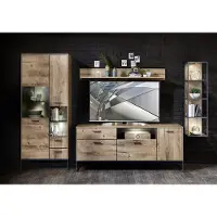 Möbelando Wohnwand Mediawand TV-Wand Schrankwand Anbauwand Wohnzimmerwand "Manhattan IV"