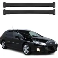 Omtec Dachträger Grundtäger für Peugeot 407 Kombi 2004-2011 75kg Alu Schwarz 2 tlg