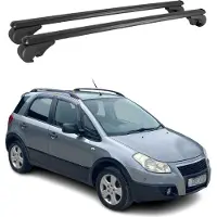 Omac Dachträger Grundtäger für Fiat Sedici 2005-2014 75kg Aluminium Schwarz 2 tlg