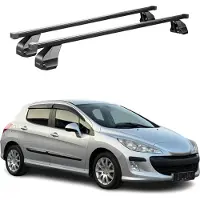 Menabo Dachträger Grundtäger für Peugeot 308 2007-2013 75kg Stahl Schwarz 2 tlg