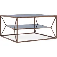 Natur24 Couchtisch Hydra 70 x 70 x 38 cm Stahl Glas Braun