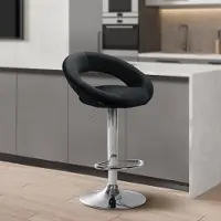 DELUKE Barhocker MEKIM - Samt Schwarz 53x47x80 cm Silber | Barstuhl Höhenverstellbar Mit Lehne Drehbar Tresenhocker Tresenstuhl Kneipenhocker Kneipenstuhl