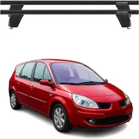 Omac Menabo Dachträger für Renault Grand Scenic mk2 2003-2009 75kg Alu Schwarz 2x