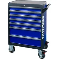 Projahn Werkstattwagen GALAXY, Stahlblech, 7 Schubladen, bis 450 kg, abschließbar, Blau/Anthrazit