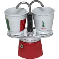 Bialetti Mini Express Moka-Kaffeemaschine 2 Tassen aus Aluminium mit 2 Tassen