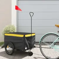 Prolenta Maison Exclusive - Fahrradanhänger Schwarz und Gelb 30 kg Eisen
