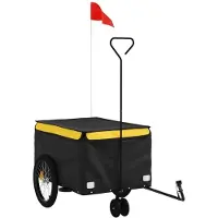 Syfax Fahrradanhänger Schwarz und Gelb 30 kg Eisen