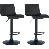 CLP 2er Set Barhocker Branford höhenverstellbar und 360 drehbar schwarz Material Kunststoff