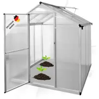 DELUKE Anzucht Gewächshaus KLASSIK | 190x182x195cm | Aluminium Gewächshaus Treibhaus Tomatenhaus Frühbeet Pflanzenhaus | UV-Beständig, Schiebetür + Dachfenster