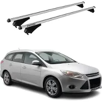 Omac Menabo Dachträger Grundtäger für Ford Focus Kombi 2011-2018 75kg Alu Silber 2x