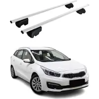 Omac Dachträger Gepäckträger für Kia Cee'D JD 2012-2018 Grundträger ABE Silber 2x