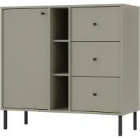 Masseno Kommode TORINO 100 cm Sideboard mit 3 Schubladen und 1 Türen für Wohnzimmer Schlafzimmer Modern 100x41x95 cm Hellgrün / Hellgrün