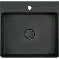SYSTEMCERAM Aufsatzwaschbecken SANARA 50 in NIGRA mit keramischer Abdeckung / Spüle / Becken