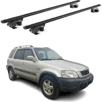 Aurilis Dachträger Gepäckträger für Honda CR-V RD 1996-2002 Alu Schwarz 2 tlg ABE
