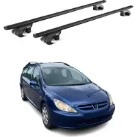 Aurilis Dachträger Gepäckträger für Peugeot 307 Wagon 2002-2008 Alu Schwarz 2 tlg ABE