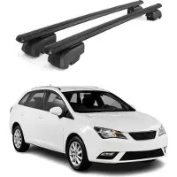 Omtec Dachträger Gepäckträger für Seat Ibiza 6J SW 2009-2016 ABE Aluminium Schwarz