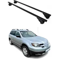 Omtec Dachträger Grundtäger für Mitsubishi Outlander 2004-2006 75kg Metall Schwarz 2x