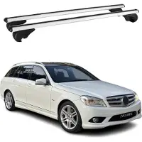 Omtec Dachträger für Mercedes C Klasse S204 T-Model 2007-2014 75kg Silber Alu 2x