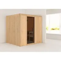 Karibu Sauna Innensauna Daria Fronteinstieg ohne Zubehör 196x170x198 cm ohne Dachkranz mit Graphittür