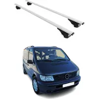 Omac Dachträger Grundtäger für Mercedes V Klasse W638 1996-2003 75kg Metall Silber 2x